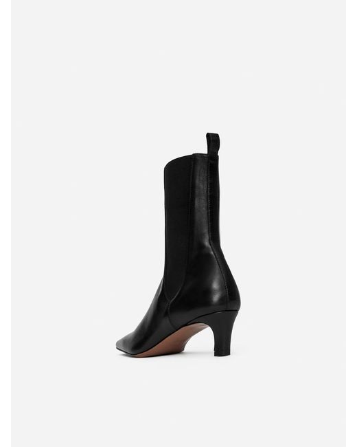 ARKET Black Square-Toe Ankle Boots