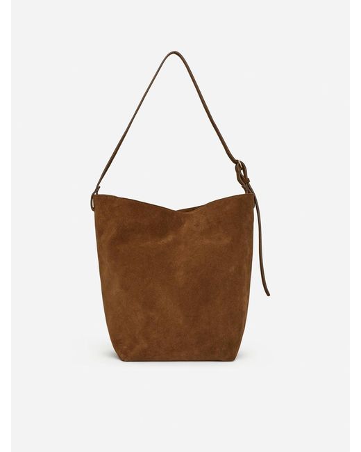 ARKET White Veloursledertasche