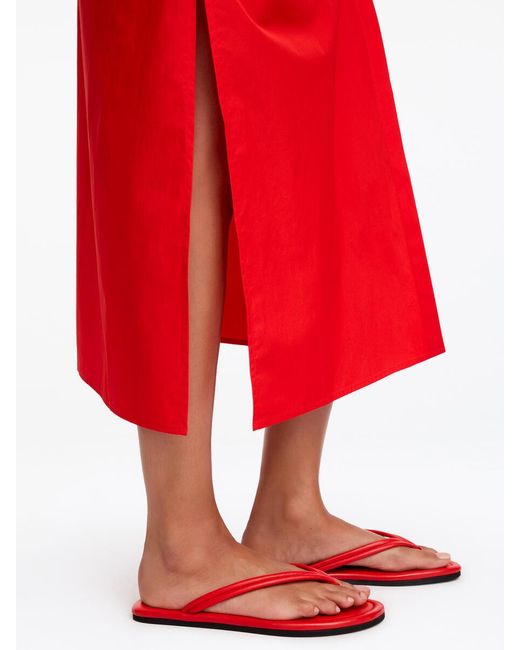 ARKET Red Leather Flip Flops