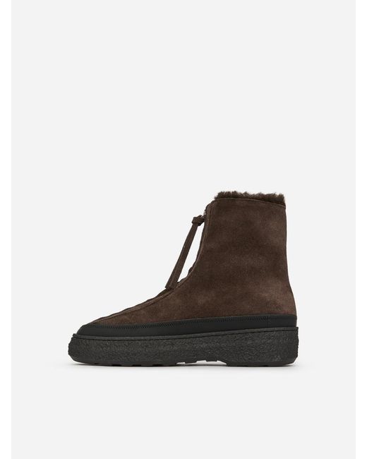 ARKET Brown Chunky Suede Boots