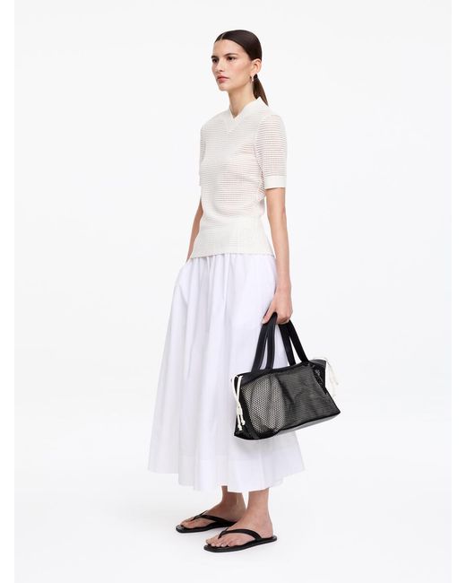 ARKET White Pointelle V-Neck Top