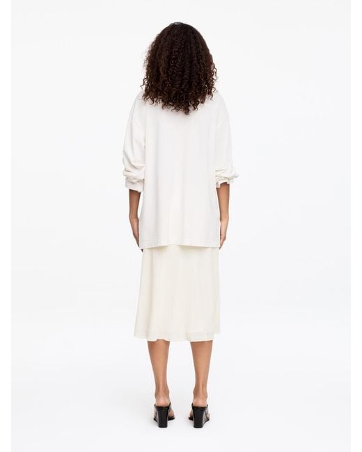 ARKET White Chiffon Midi Skirt