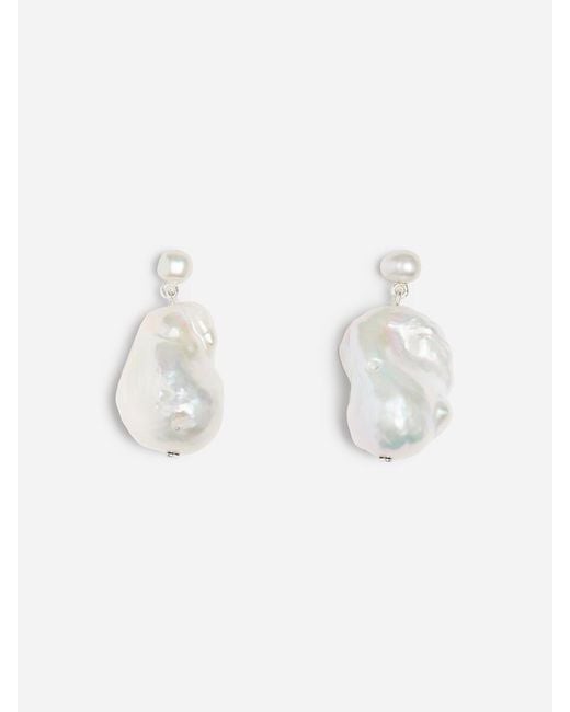 ARKET White Freshwater Pearl Drop Earrings
