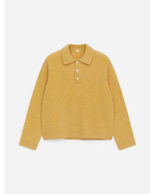 ARKET Yellow Alpaca Wool Blend Polo Shirt for men