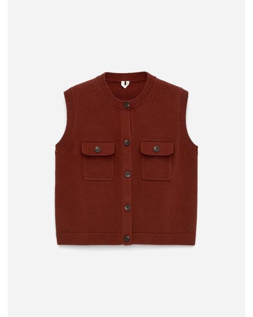 ARKET Red Strickweste Aus Baumwolle