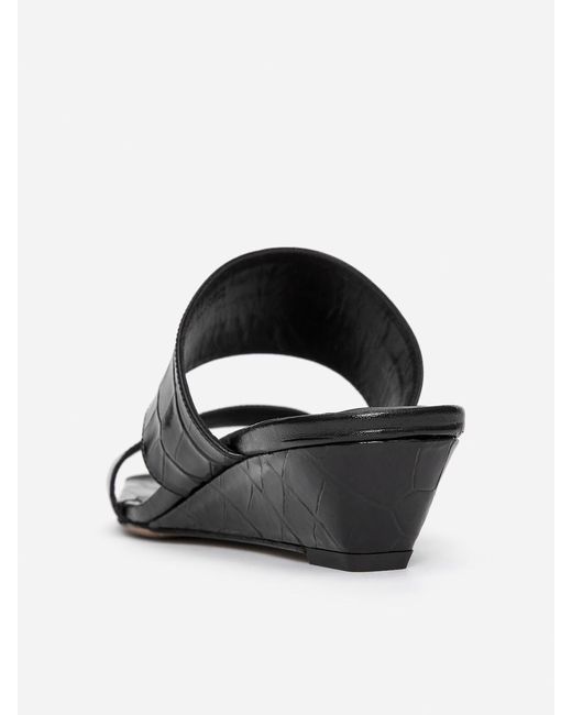 ARKET Black Leather Strap Sandals