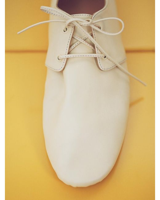 ARKET Natural Soft Leather Lace-Up Shoes