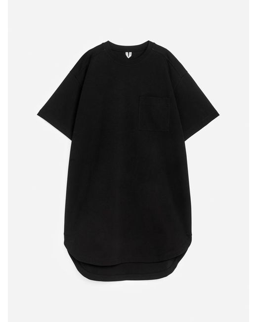 ARKET Black Cotton T-Shirt Dress