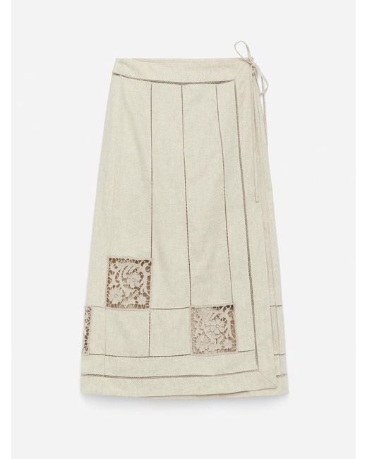 ARKET White Embroidered Wrap Skirt