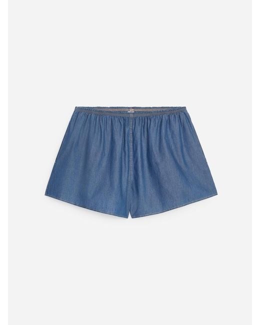 ARKET Blue Denim Pull-On Shorts