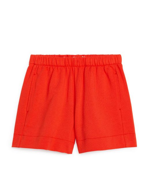 ARKET Red French Terry Shorts