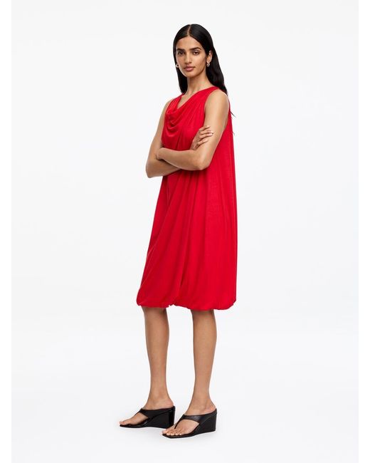ARKET Red Draped Balloon Dress