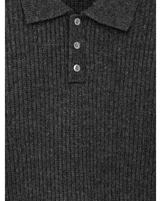 ARKET Black Wool Polo Jumper for men