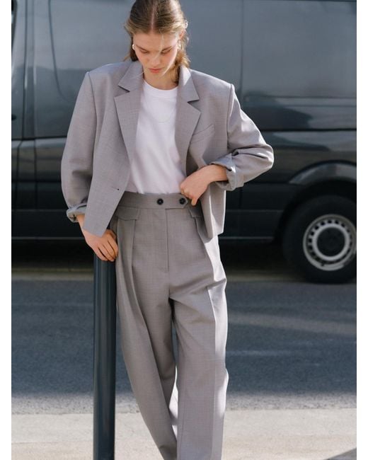 ARKET Gray Cropped Blazer