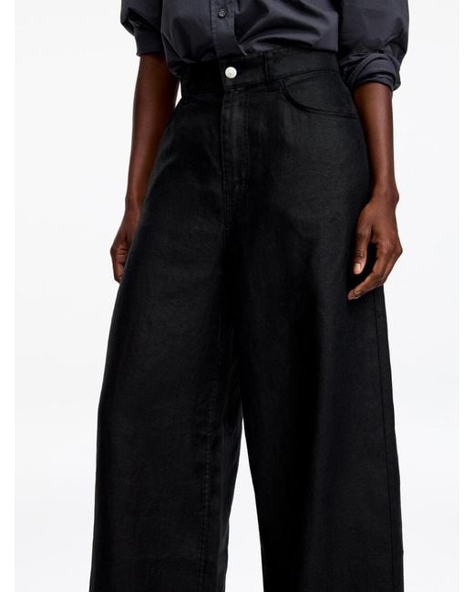 ARKET Black Five-Pocket Linen Trousers