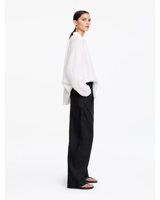 ARKET White Tailored Linen Trousers