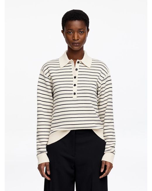 ARKET White Knitted Polo Shirt