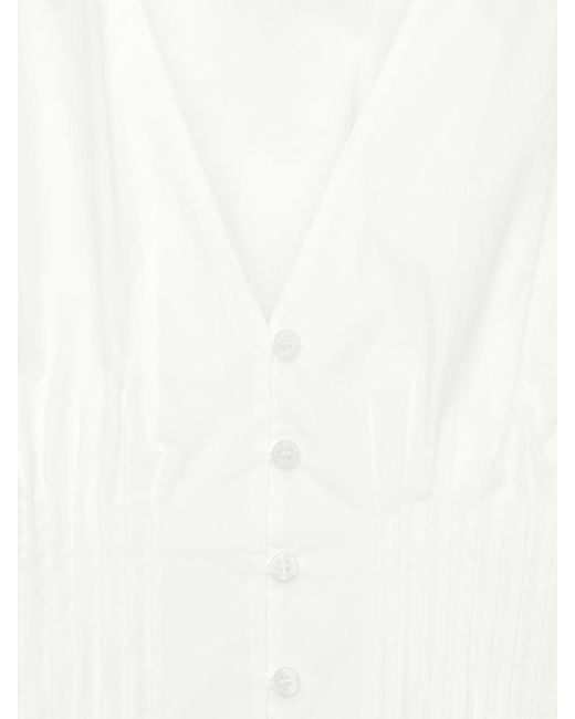 ARKET White Bubble-Hem Pintuck Top