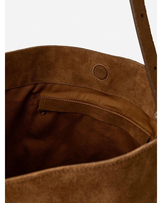ARKET White Veloursledertasche