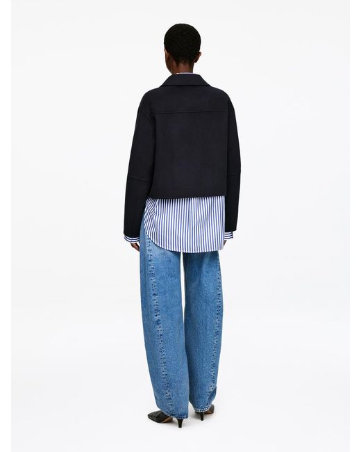 ARKET Blue Doublé Wool-Blend Overshirt