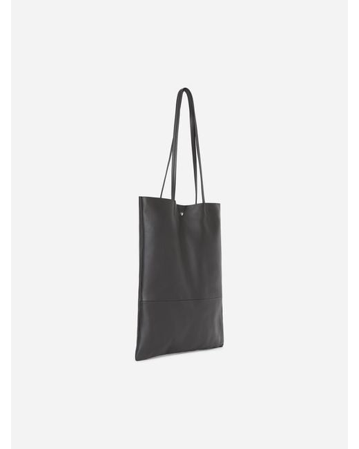 ARKET Gray Leather Tote Bag