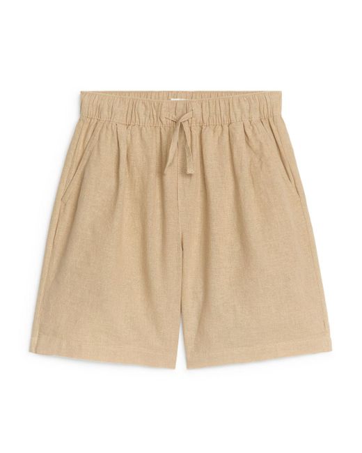 ARKET Natural Cotton-linen Shorts