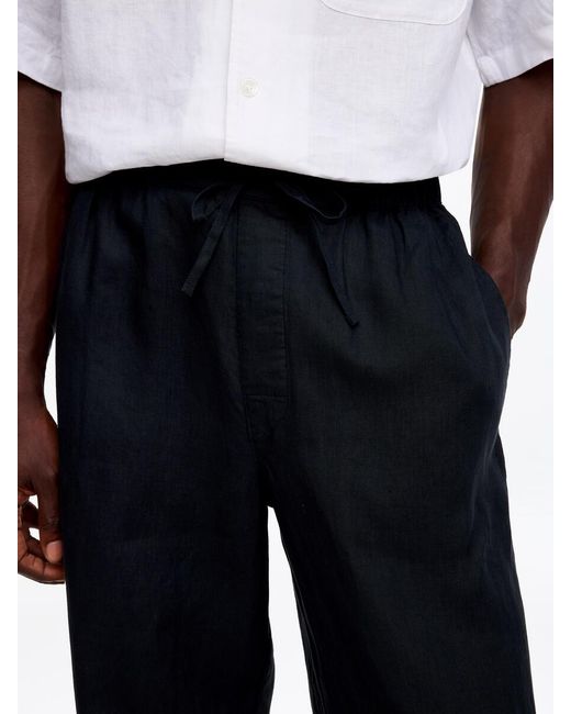 ARKET Blue Relaxed Linen Trousers for men
