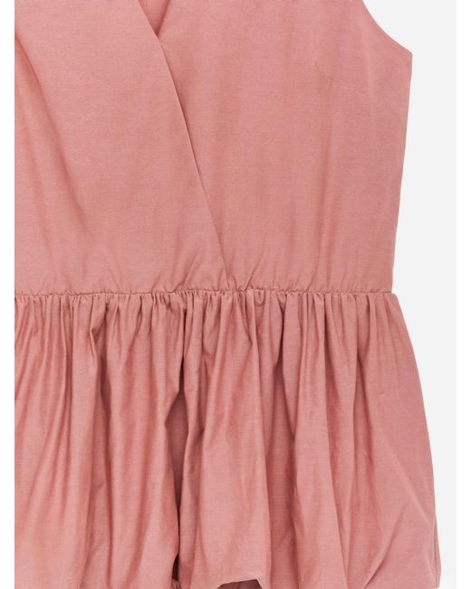 ARKET Pink Peplum Taffeta Top