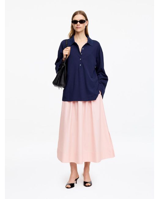 ARKET Blue Midi Cotton Skirt