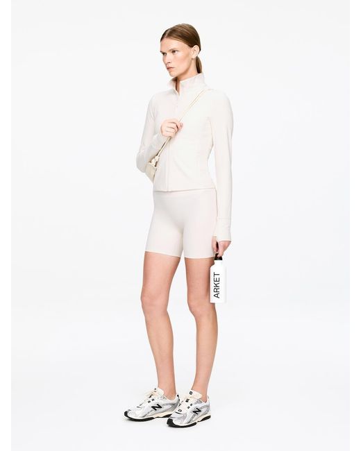 ARKET White Soft Zip-Up Training Jacket