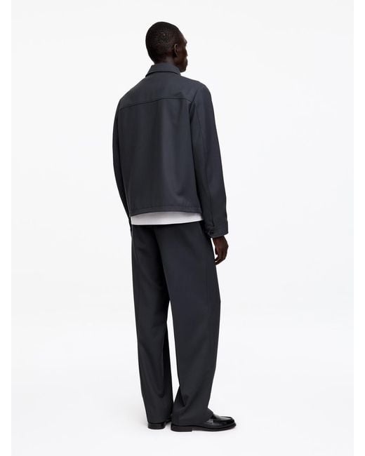 ARKET Blue Wide Wool Blend Trousers for men