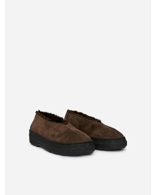 ARKET White Chunky Split Suede Ballerinas