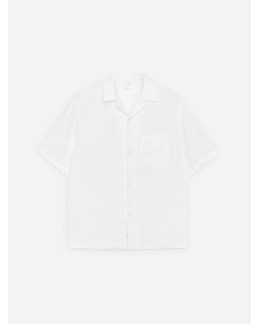 ARKET White Relaxed Linen Resort Shirt for men