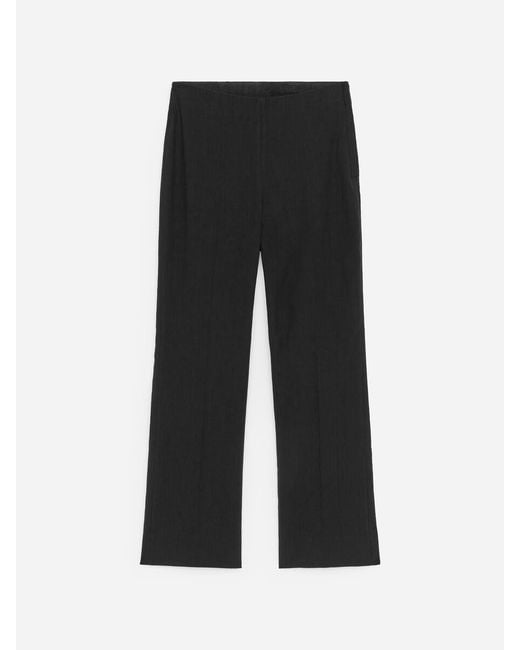 ARKET Black Linen-Cotton Kick-Flare Trousers