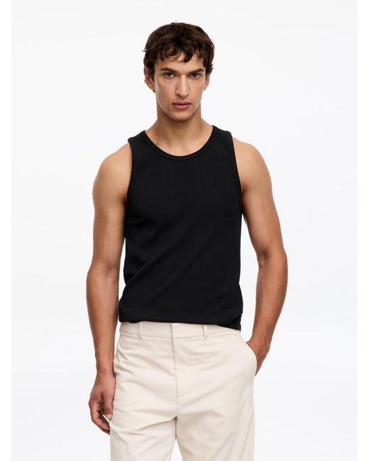 ARKET Black Ribbed Tank Top for men