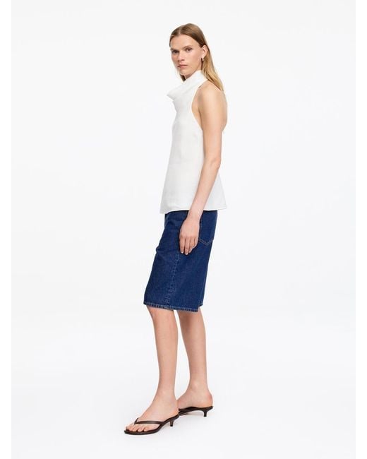 ARKET White Linen Blend Halterneck Top