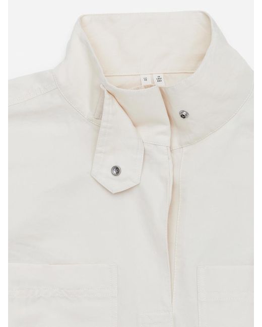 ARKET White Linen Blend Pop-Over Shirt