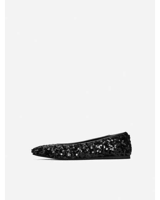 ARKET Black Sequin Ballerina Flats