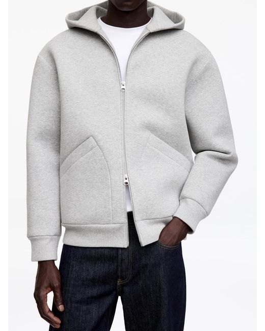 ARKET Gray Scuba Zip Hoodie for men