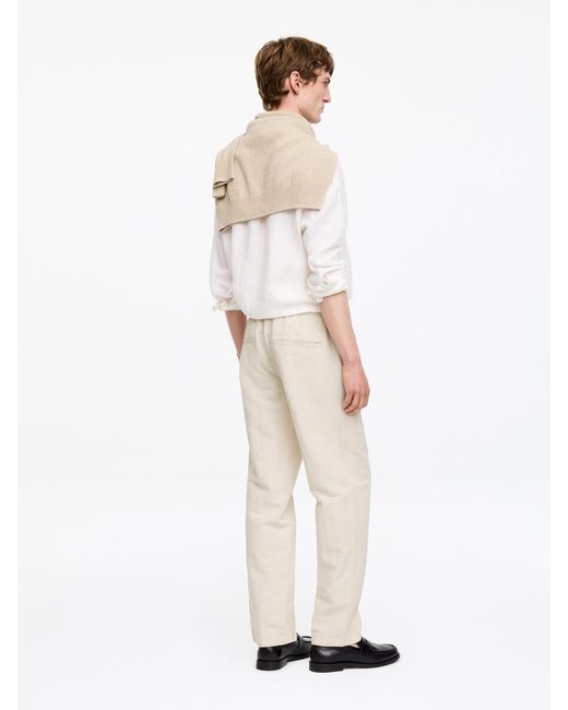 ARKET White Linen Blend Trousers for men
