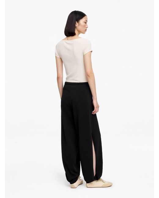 ARKET White Relaxed Fine-Knit Trousers