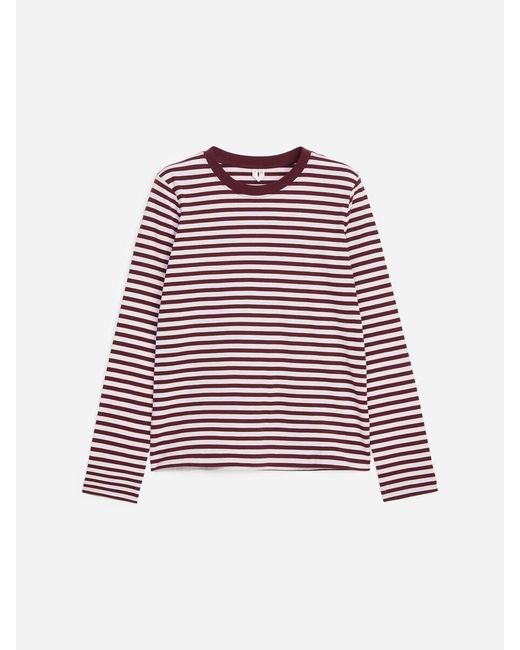 ARKET Red Signature Long-Sleeve T-Shirt