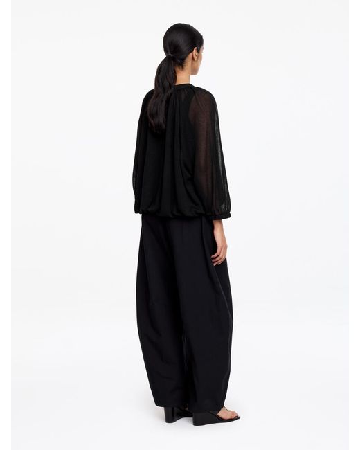 ARKET Black Sheer Knit Top