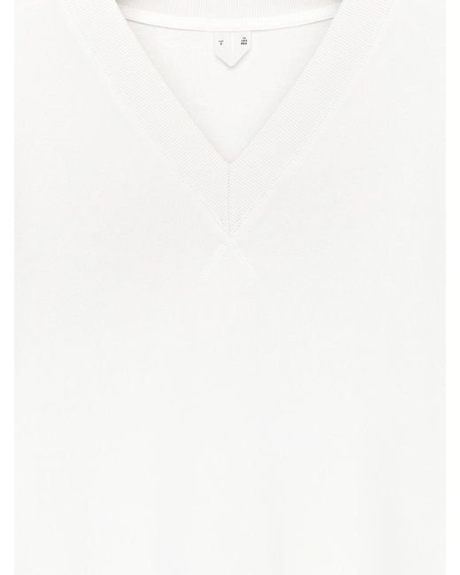 ARKET White V-Neck Sweatshirt