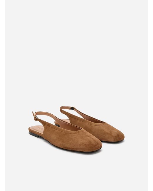ARKET Blue Suede Slingback Flats
