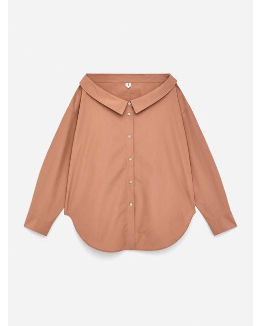 ARKET Gray Open-Neck Blouse