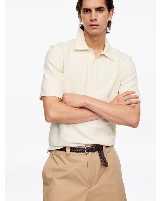 ARKET White Short-Sleeve Polo Shirt for men
