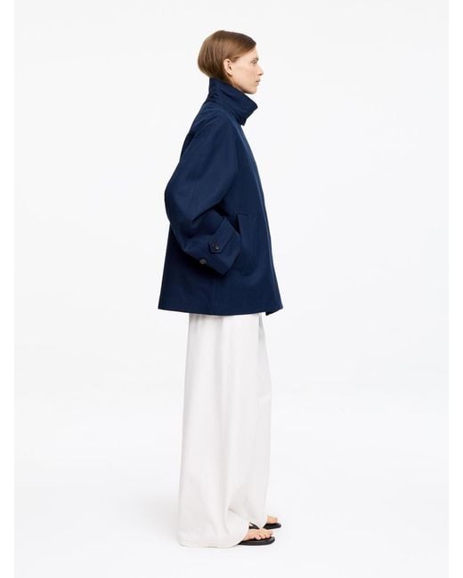 ARKET Blue Funnel-Collar Cotton Jacket