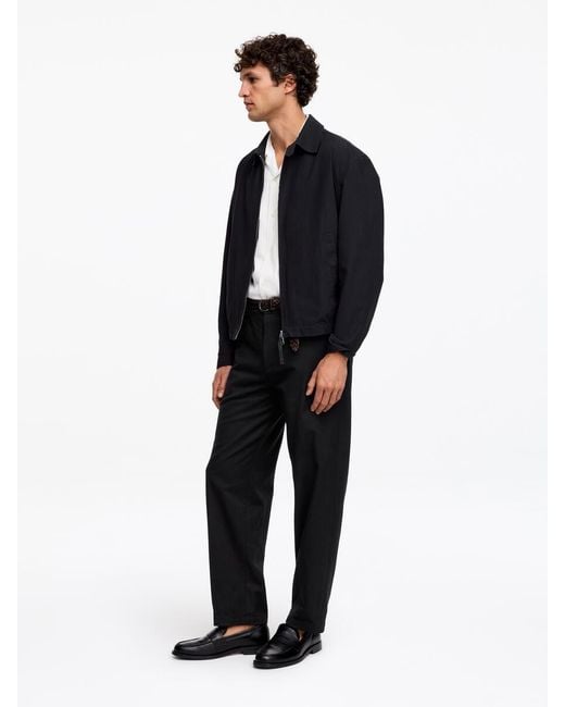 ARKET Blue Relaxed Cotton Lyocell Trousers for men