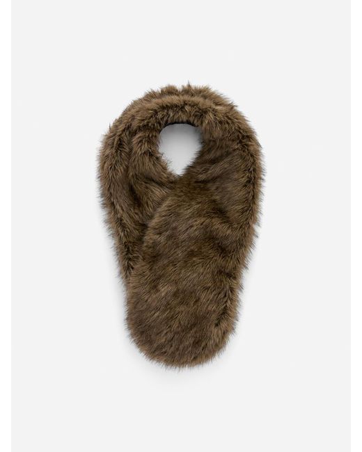 ARKET Brown Faux Fur Scarf